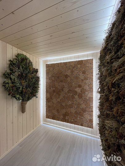 Панно для бани Можжевельник из дерева спилы