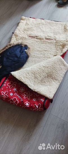 Зимний конверт в коляску на овчине