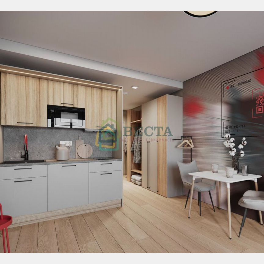 Апартаменты-студия, 23,4 м², 2/24 эт.