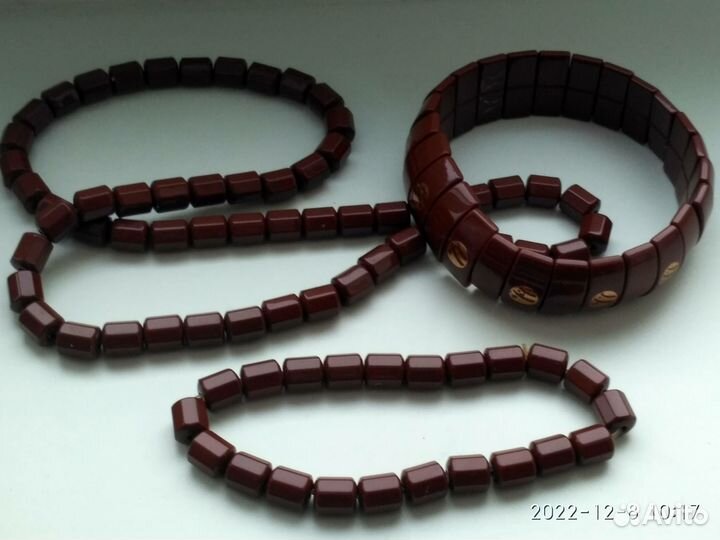 Турмалиновый комплект (бусы+браслет) Ю.Корея