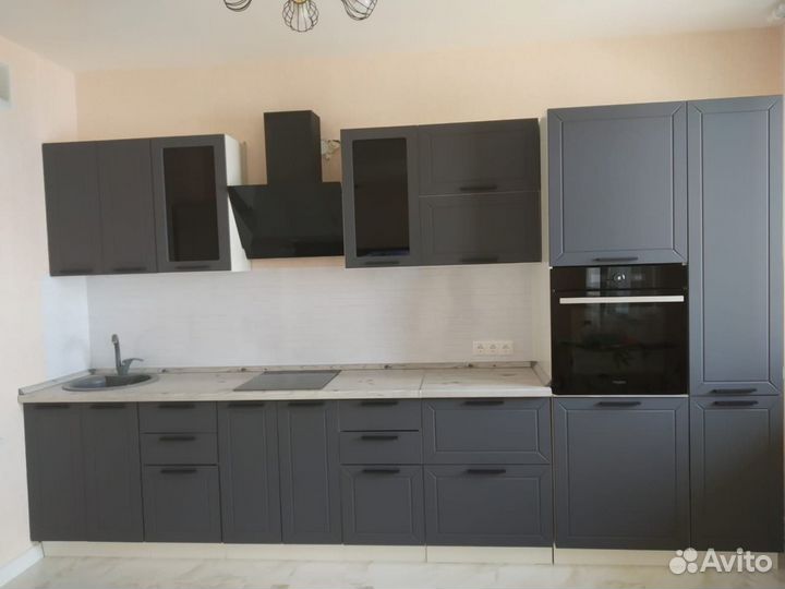 Кухня модульная новая серая