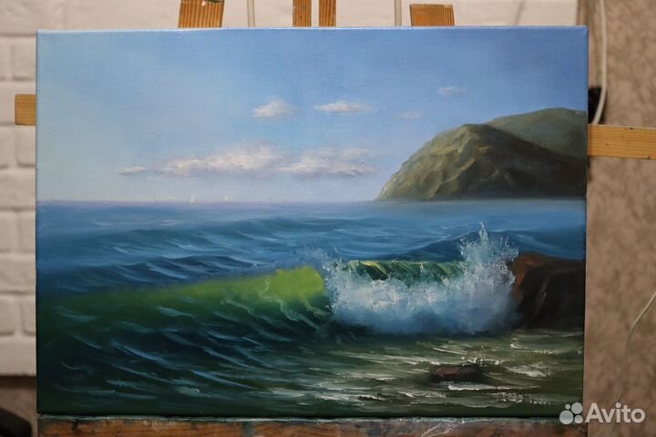 Картина маслом Морская волна