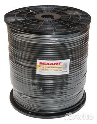 Кабель RG-6U+CU, (64), 75 Ом, 305м., черный медь