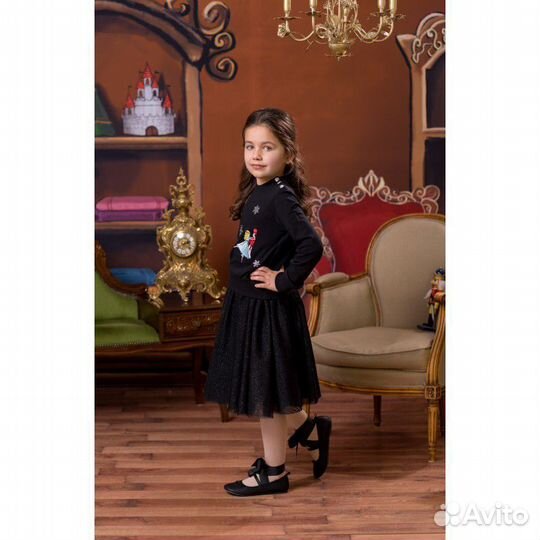 LoveMadeLove Юбка черная пышная с блеском