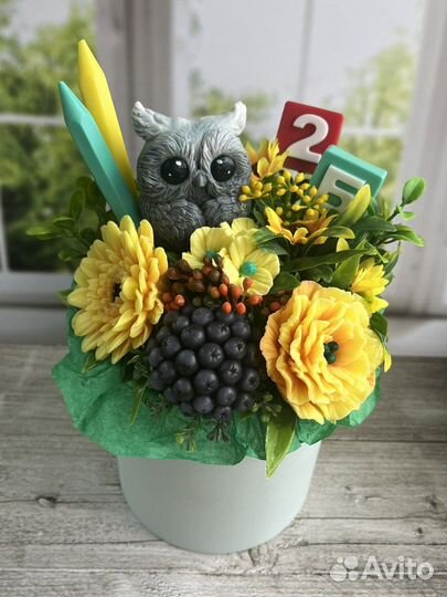 Букет на 1 сентября,подарок учителю,букет из мыла