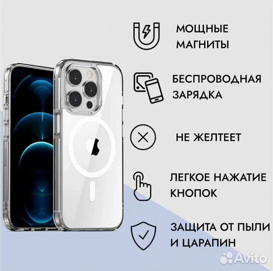 Прозрачный чехол с MagSafe для iPhone 15 plus