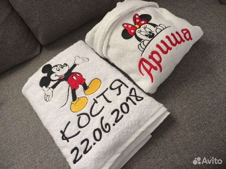 Банный халат с вышивкой