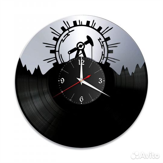 Часы настенные Добыча нефти из винила, №1