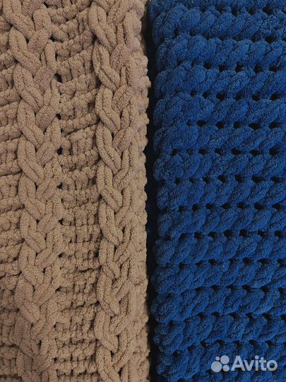 Плед крупной вязки