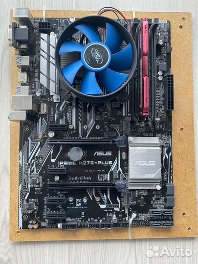 Тушка asus h270-plus + celeron 3930 + 4gb оп