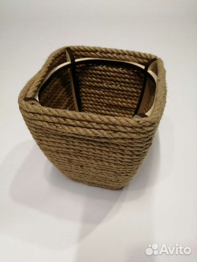 Декоративное кашпо из джута для fejka IKEA