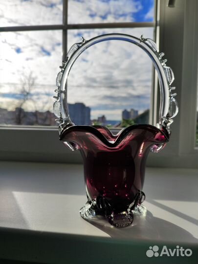 Вазы цветного стекла СССР