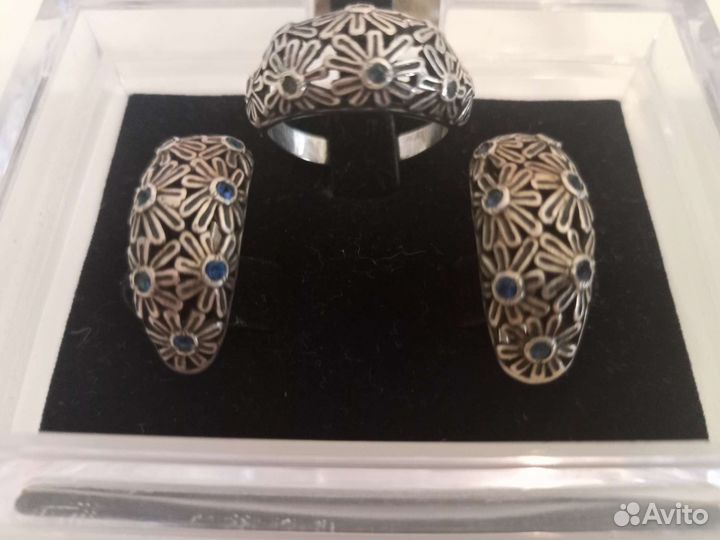 Серьги - кольцо серебро СССР из 80-х