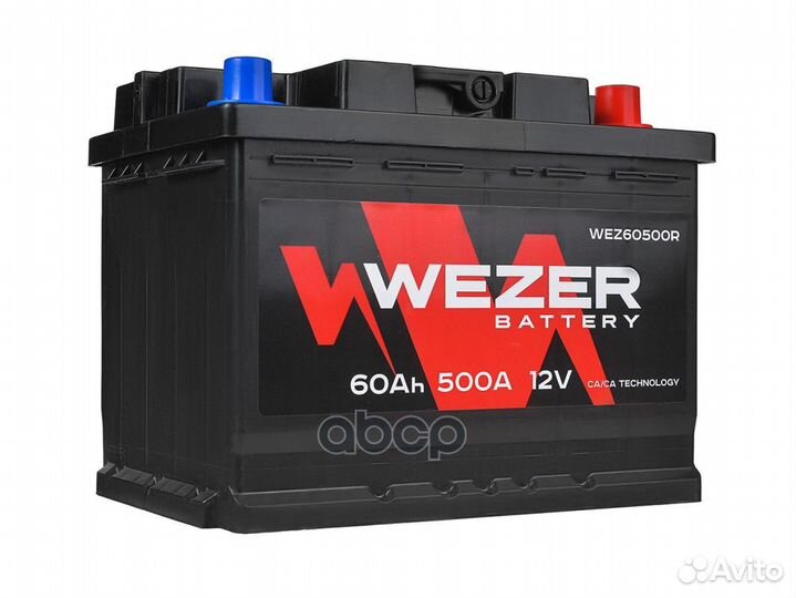 WEZ60500R аккумуляторная батарея 60Ah 500A +сп