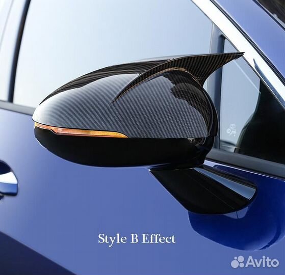 Карбоновые накладки на зеркала Kia K5 BMW-style