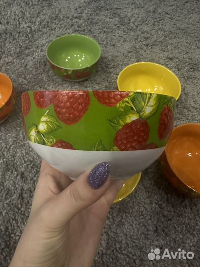 Салатник «радужная малина» 560 мл (6шт)