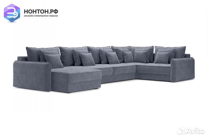 Диван п-образный тик-так Антей темно-серый