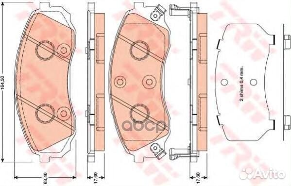 Колодки передние hyundai H1 (TQ), KIA carnival