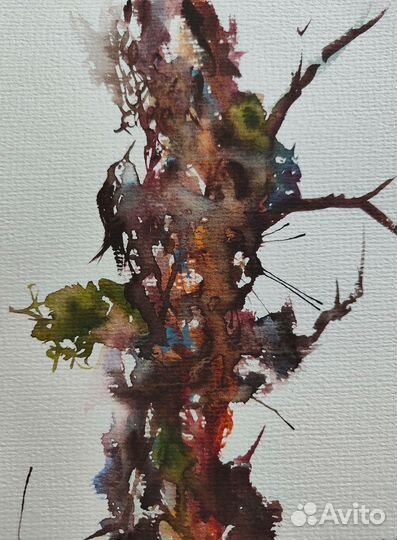 Картина акварелью Птица