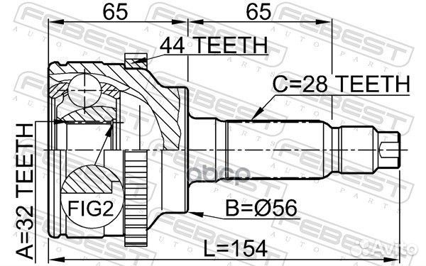 ШРУС наружный 32x56x28 (ford probe 1992-1997) F