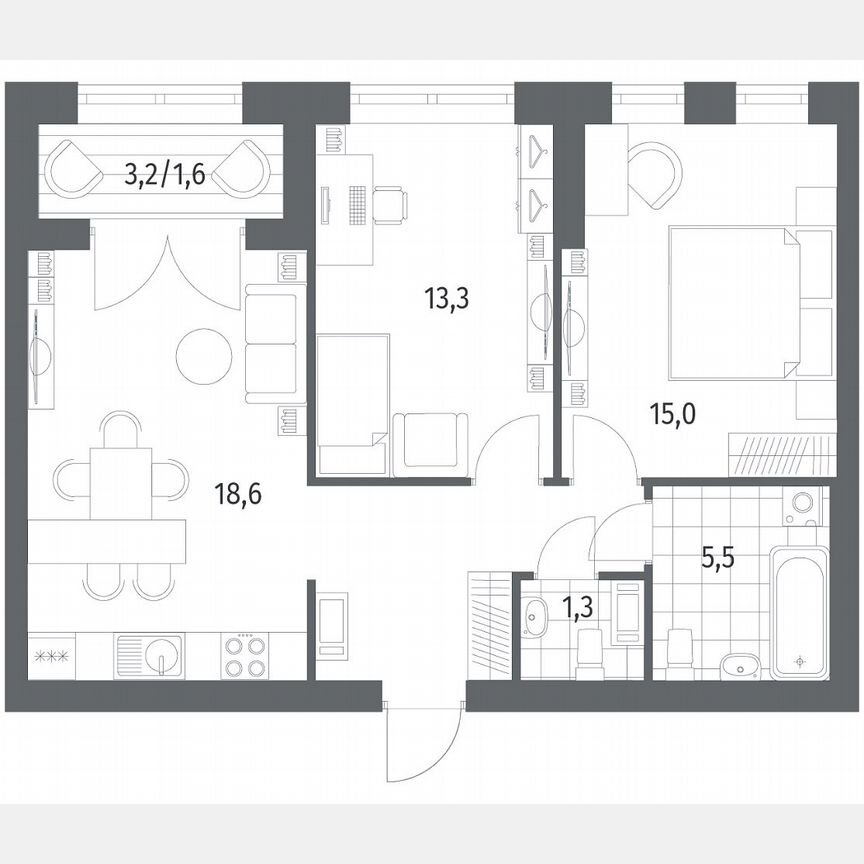 2-к. квартира, 62,7 м², 2/11 эт.