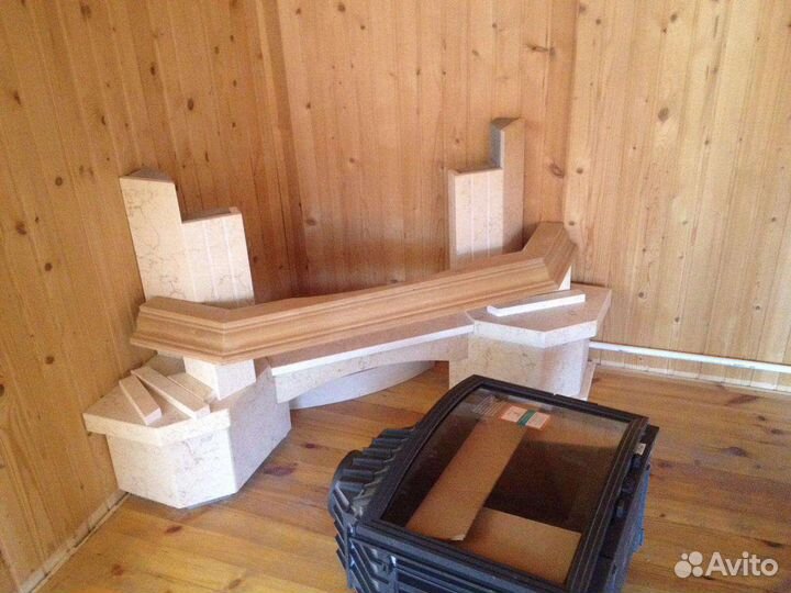 Камин угловой, облицовка и топка Uniflam