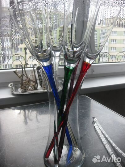 Фужеры из цветного стекла rona Богемия Чехия