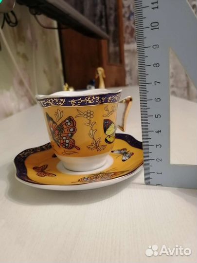 Чашка с блюдцем кофейная фарфор