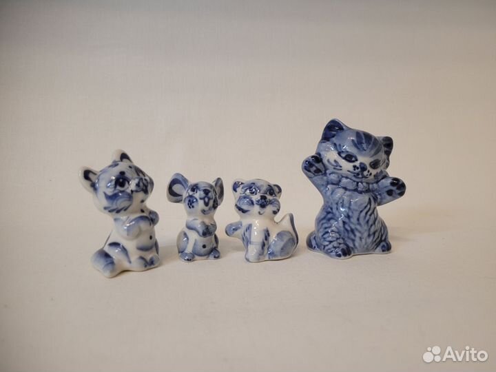 4 фигурки гжель