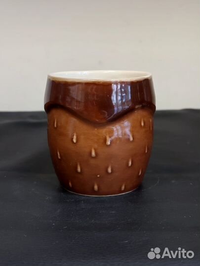 Стакан керамический 250 мл коричневый 8 см