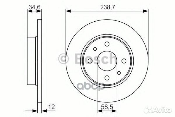 Диск тормозной перед 0986479R61 Bosch