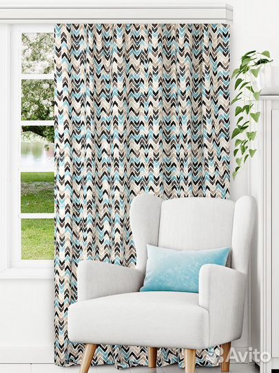 Штора для гостиной Лайф блюз 200х270 см, 799-1886