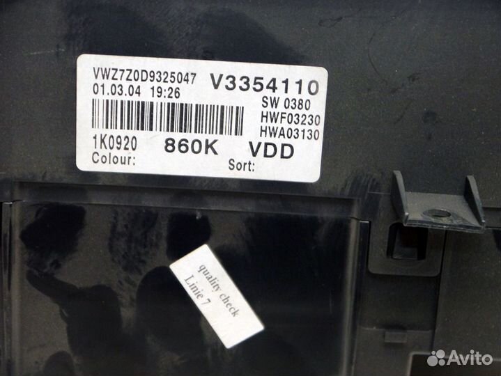 Панель приборов VW Гольф 5 2.0 2004+