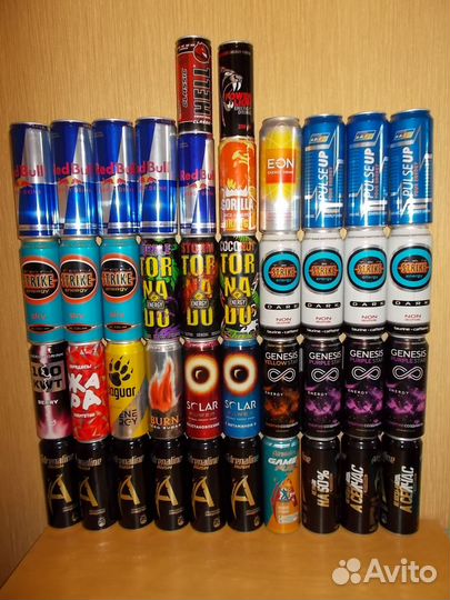 42 шт. Пустая банка от энергетического напитка