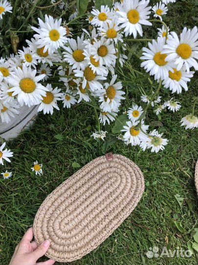 Салфетки сервировочные из джута ручной работы