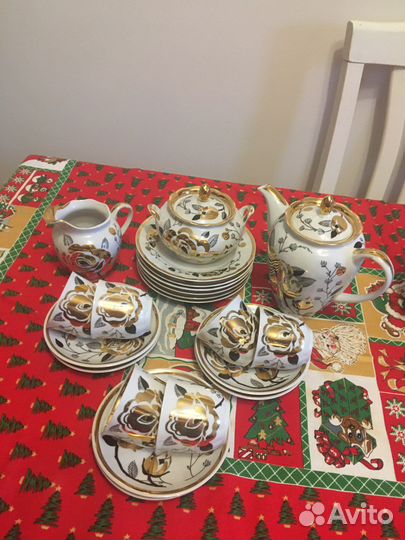 Кофейный сервиз «Золотая роза» Вербилки