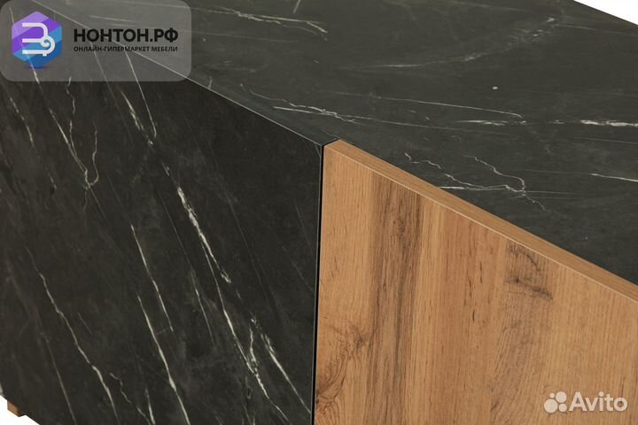 Тв-тумба Адажио 56.01 дуб вотан / мрамор черный
