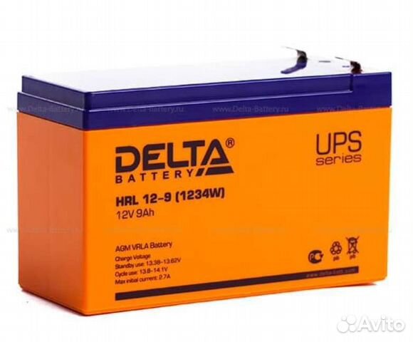 Аккумуляторная Гелевая AGM батарея Delta 12v 9ач