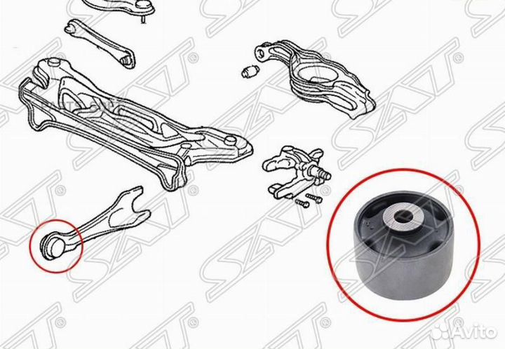 SAT ST-52372-SED-000B Сайлентблок заднего продольн