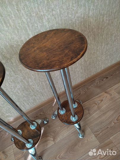 Подставка для цветов напольная дерево/сталь