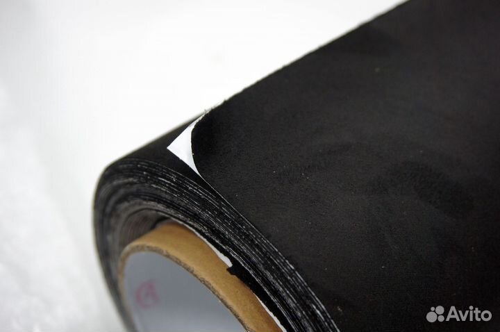 Самоклеющаяся алькантара Черный 1м на 1,5м Premium