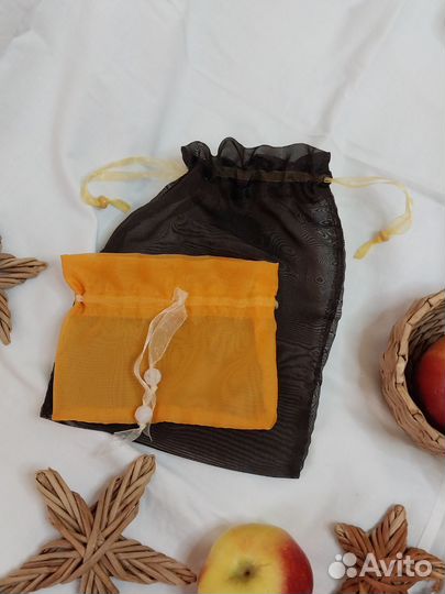 Мешочки текстильные (шифон) для упаковки. Подарок