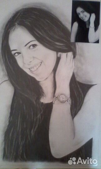 Портрет по фото, Художественные работы в интерьере