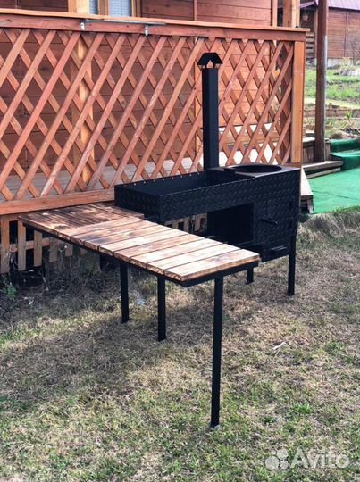 Мангал с печью под казан