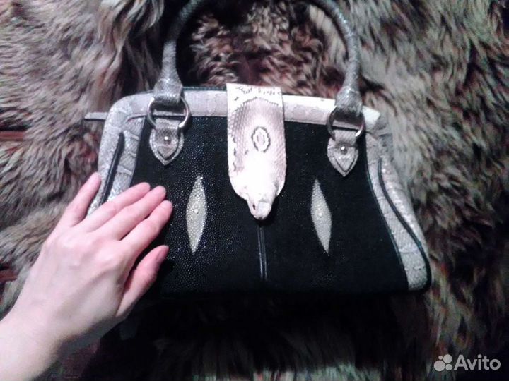 Сумка из ската и змеиной кожи