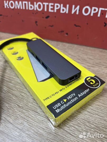 Адаптер хаб USB C hdtv новый