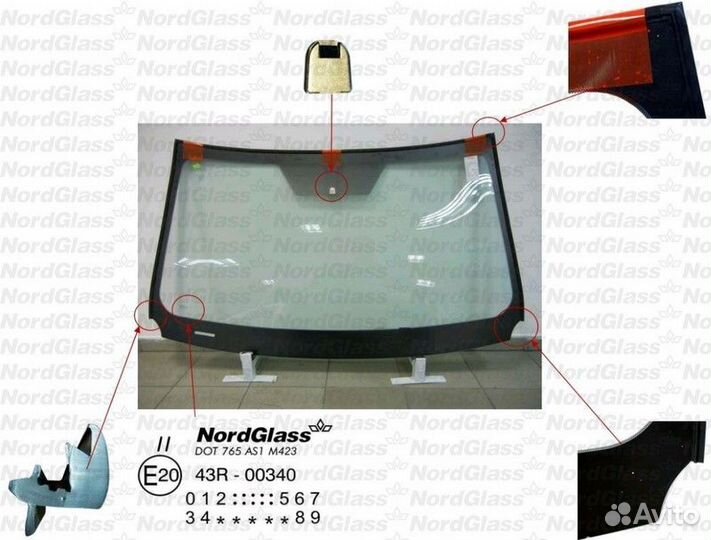 Стекло для toyota RAV 4 IV молдинг 2013- nordglass 8410agnvw