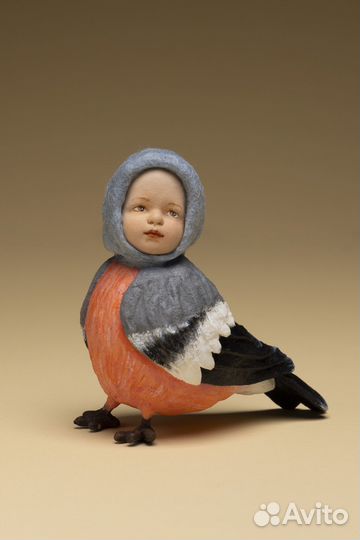 Ватные елочные и интерьерные игрушки дети - птички