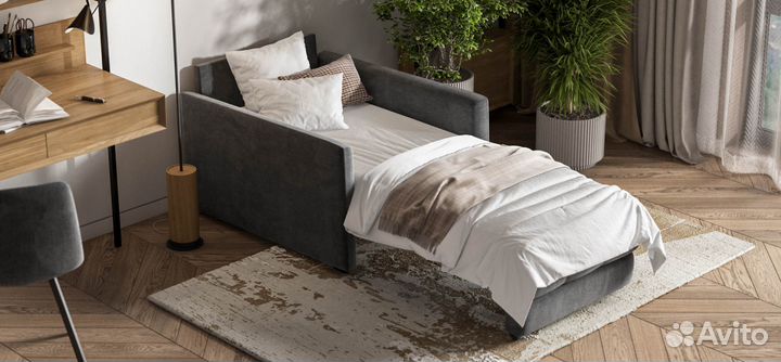 Кресло-кровать boss loft велюр Monolit серый