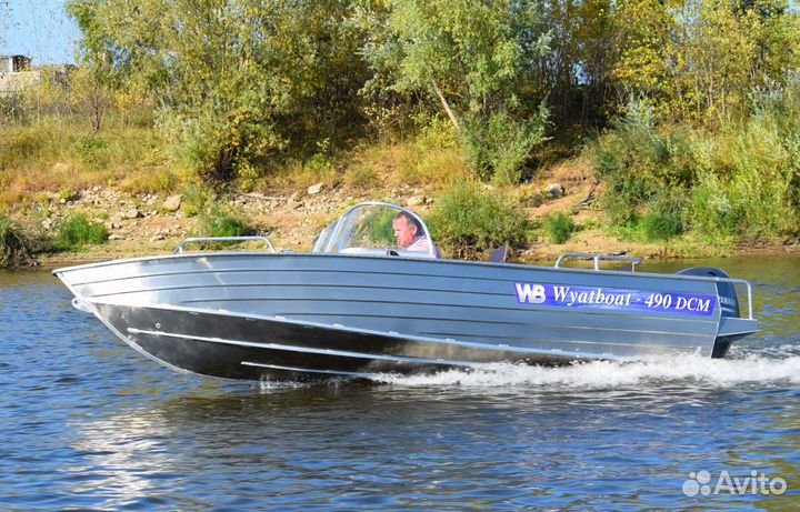 Новая моторная лодка Wyatboat-490 DCM алюминиевая